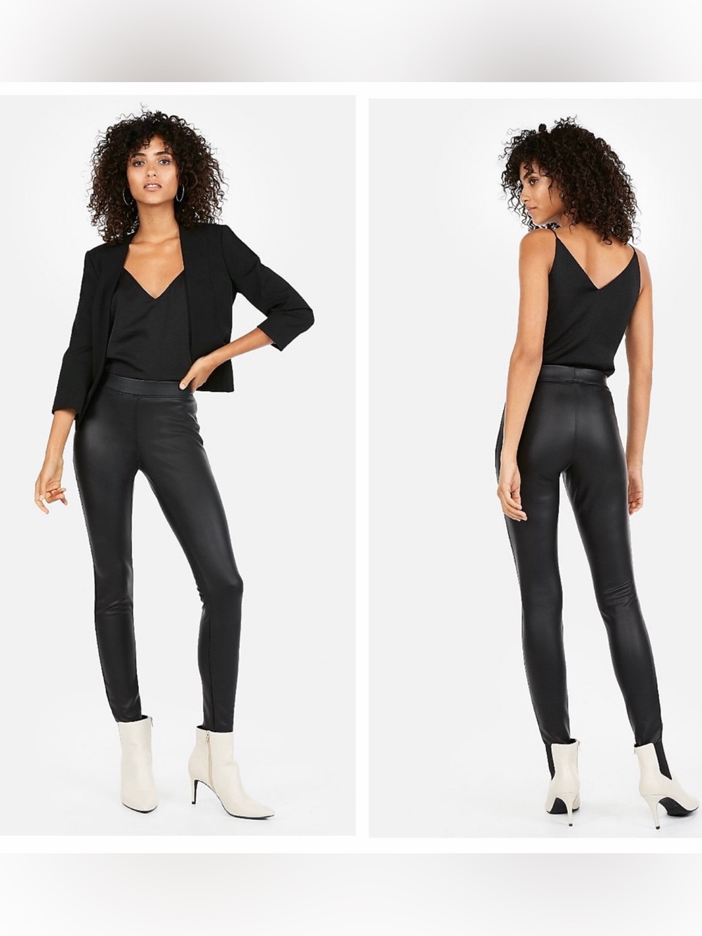 Express Black Matte Faux Leather Midrise Leggings Size XS